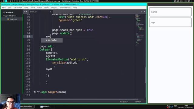 Flet Tutorial - MYSQL Crud Database