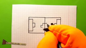 Как Рисовать Футбольное поле, стадион по клеточкам? ? Рисунки по клеточкам с Котом Баюном.