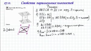 Свойства параллельных плоскостей