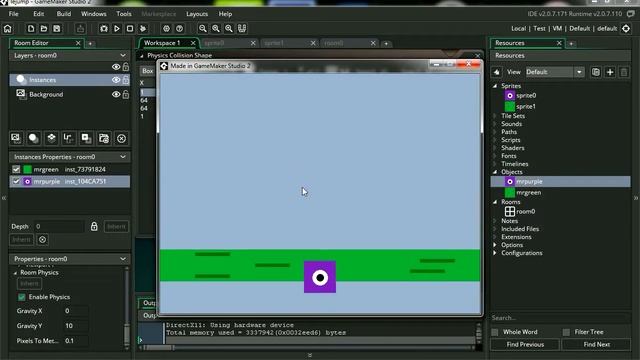 Game maker studio 2 drag and drop: physics collision ( no coding ) смотреть онлайн