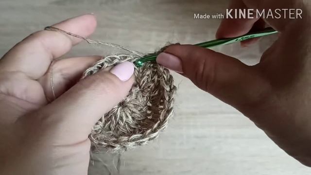 Эко - Мочалка (губка) для мытья посуды своими руками крючком из конопли просто. МК смотреть онлайн