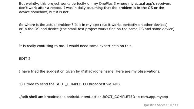 Android : Broadcast Receiver Not Working After Device Reboot in Android