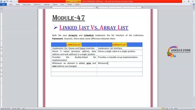 JAVA - Lecture 47 LINKED LIST vs ARRAY LIST