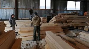 Работа цеха по переработке древесины