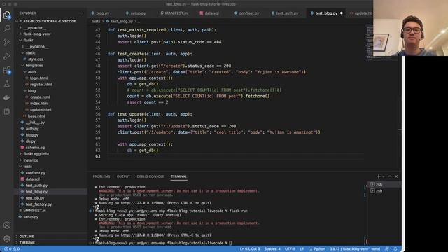 Learn Flask Live with an Ex Amazon SDE - Part 8, Finishing Tests смотреть онлайн