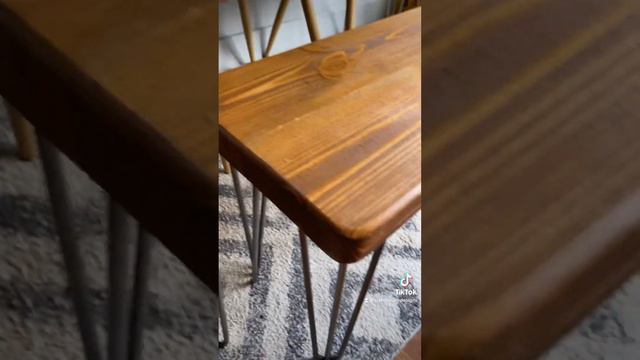 Industrial kitchen table and benches