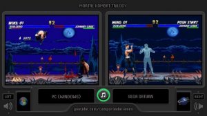 Mortal Kombat Trilogy (Pc vs Sega Saturn) Side by Side Comparison