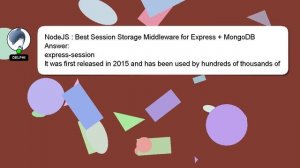 NodeJS : Best Session Storage Middleware for Express + MongoDB