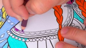 Coloring Frozen Elsa & Anna Coloring Book Page Prismacolor Colored Pencils | KiMMi THE CLOWN