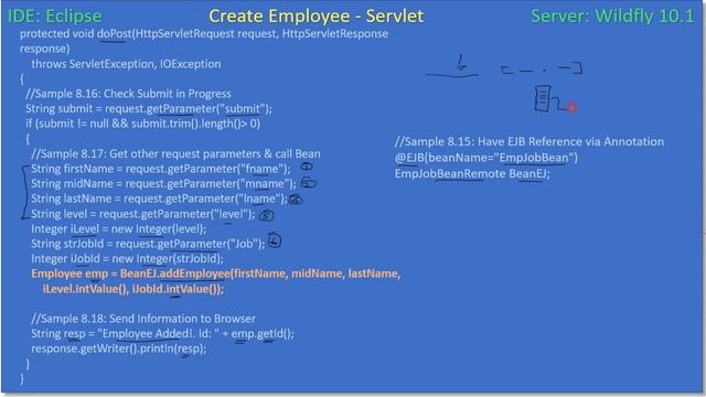 JPA OneTo Many | Part 5 - Create Employee Servlet | JavaEE EJB JPA Tutorials #44