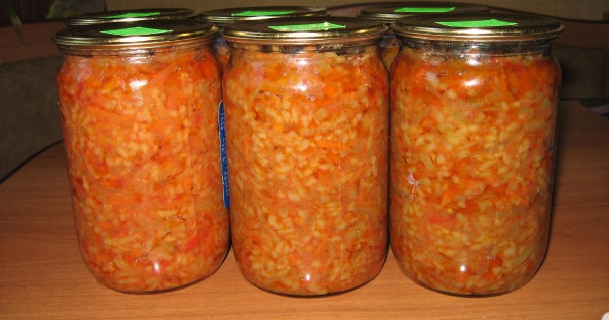 Консервированный салат с морковью и рисом рецепт с фото