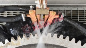 Станок закалочный шестерен СЗШ-0510. Закалка косозубой шестерни с крупным модулем по впадине.