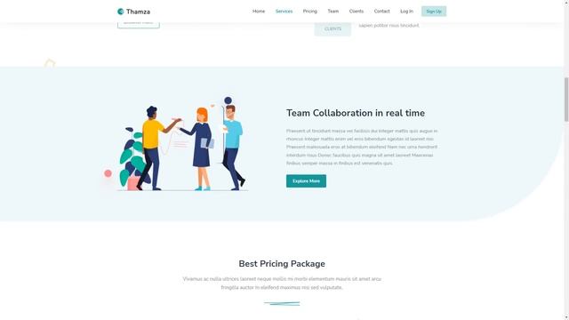 Thamza - React Js Landing Page Template 7 startup landing page смотреть онлайн