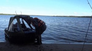 ОБЗОР ТЕНТА ДЛЯ ЛОДКИ \ Тент на лодку Викинг 340\ Испытания тента для лодки на воде