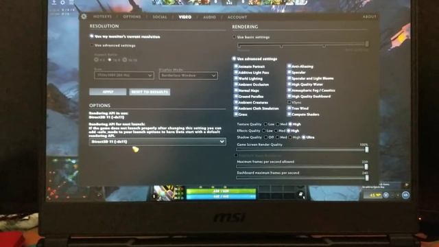Dota 2 peformance on GL65 Leoppard Msi Gaming laptop Ultra settings смотреть онлайн