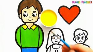 Keluarga Menggambar, Melukis dan Mewarnai untuk Anak & Balita | Dasar Cara Menggambar Tips #143