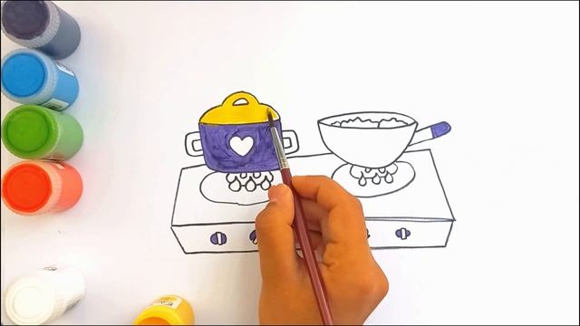 Gaz stove drawing for children | Paint the most beautiful stove in minutes смотреть онлайн