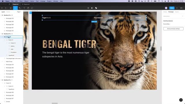 How to DESIGN a desktop screen with Figma? Tigar World - Speed design #12