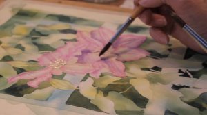 Clematis Watercolour Tutorial Part 7 // Adding shadow