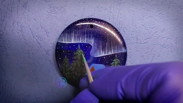 Северное сияние ?❄ (рисунок темперой)