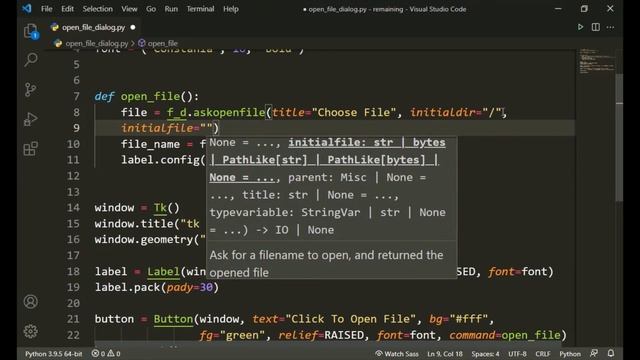Tkinter - askopenfile() file dialog in Hindi | Open file and update Python Tkinter data