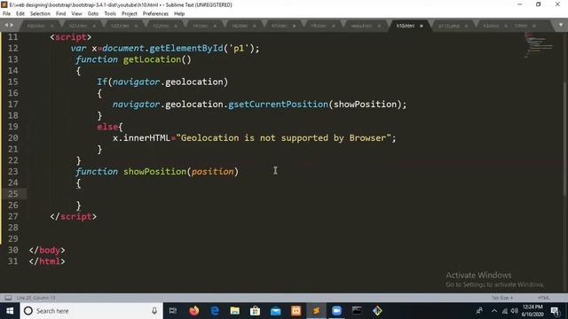 HTML5 Geolocation  API using HTML5 || javascript.