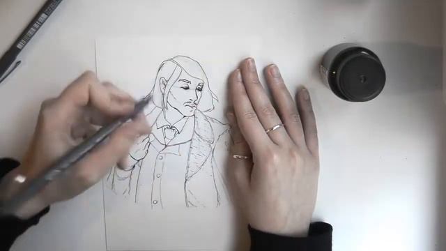 INKTOBER DAY 2: ГОГОЛЬ в красном пальто (ENG SUBS)