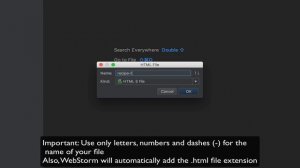 WebStorm - Creating an HTML5 File