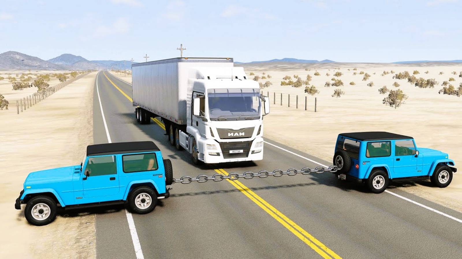 Машины vs Натянутая Цепь - BeamNG.drive игра про машины смотреть онлайн