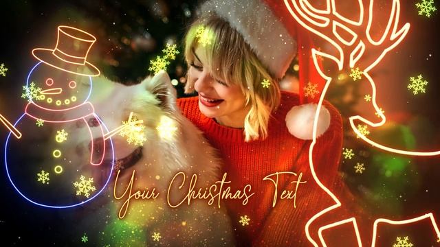 Новогоднее слайд-шоу неоновая елка Christmas Slideshow Neon Tree_DIZAYNPROJECT