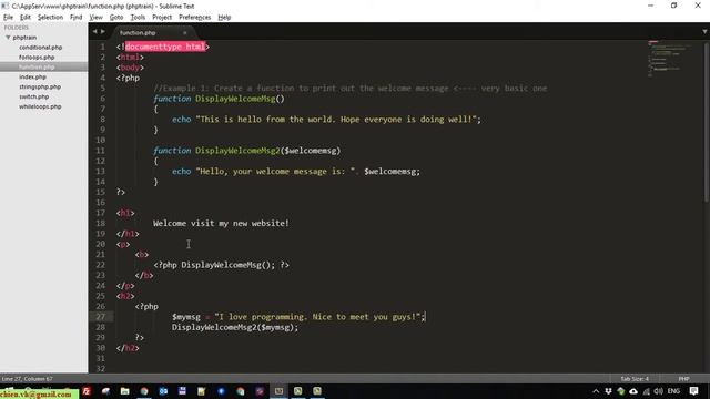 Day10: Work with Function in PHP