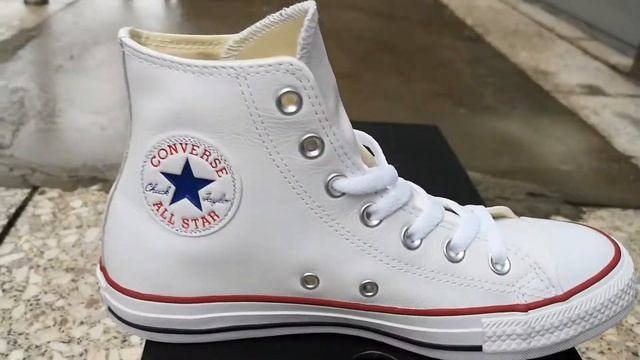 Converse 132169C кожаные белые высокие оригинальные кеды в Минске смотреть онлайн