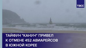 Тайфун "Канун" привел к отмене 452 авиарейсов в Южной Корее #shorts