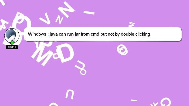 Windows : java can run jar from cmd but not by double clicking смотреть онлайн