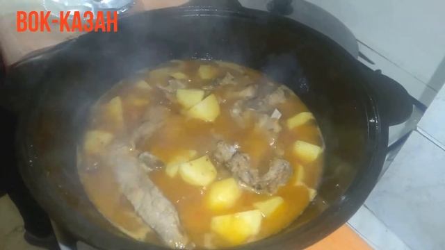 ЖАРКОЕ ИЗ РЁБРЫШЕК И КАРТОФЕЛЯ В КАЗАНЕ. смотреть онлайн
