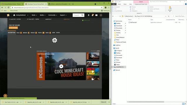Going Medieval - Dev Tools Install (Nexus Mod) [Win10]