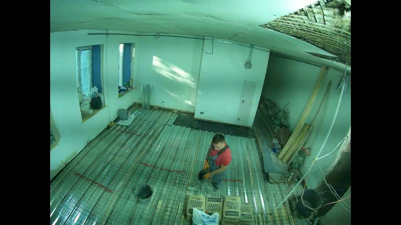 Частичная заливка стяжки в старом фонде. Юбилейная стяжка. TimeLapse. Октябрь 2023