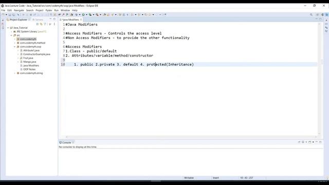Type of Access Modifiers in Java | Access Modifiers and Non Access Modifiers | CodeMyth