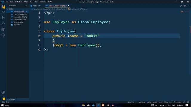 Access Modifiers In PHP || EXCELLENT CODE WITH AJ смотреть онлайн