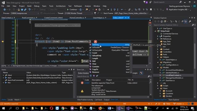 Creation of a Social Network with ASP.Net - Comment on Post and Cascade Paths Issue