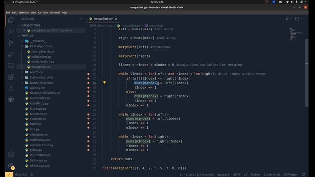 Merge Sort in Python! | The Pykid | DS & Algorithms Video #4 | Tutorial for Beginners смотреть онлайн