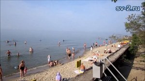 Пляж в санатории "Янтарный берег", Светлогорск, июнь 2019