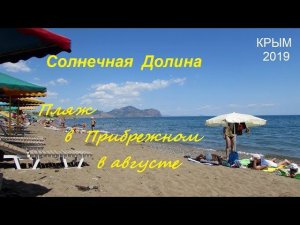 Крым, Солнечная Долина, Прибрежное, Пляж 06 августа 2019. Чистое море, нет толкотни