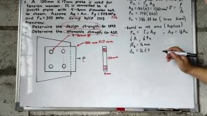 Analysis of Tension Members Problem No. 1