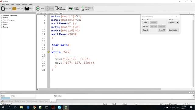 Циклы в RobotC смотреть онлайн