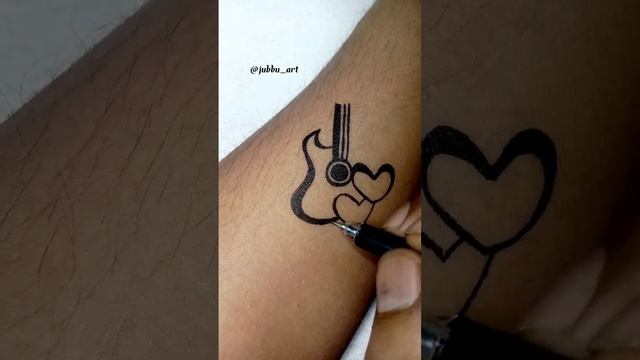 beautiful Guitar tattoo #tattooart #shorts #1ksubs