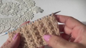 Шикарная объемная резинка 😍 раппорт всего 3 петли и 2 ряда👌