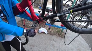 B-twin hoptown 3, проект "красный табурет", единственный и не повторимый. Мы с torX его собрали.