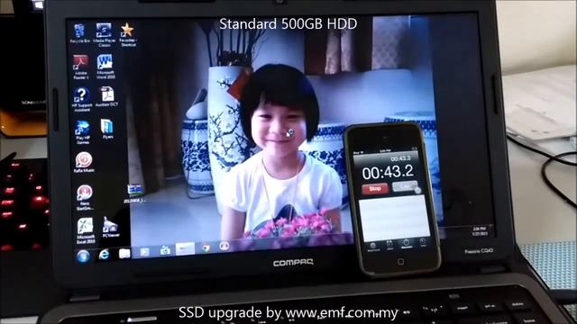 Compaq Presario CQ43 HDD vs SSD before and after смотреть онлайн