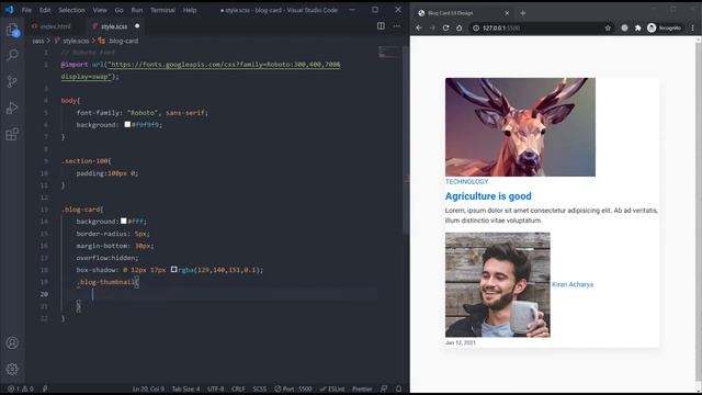 Blog Card UI Design | HTML SASS Bootstrap 4 | Speed Coding смотреть онлайн